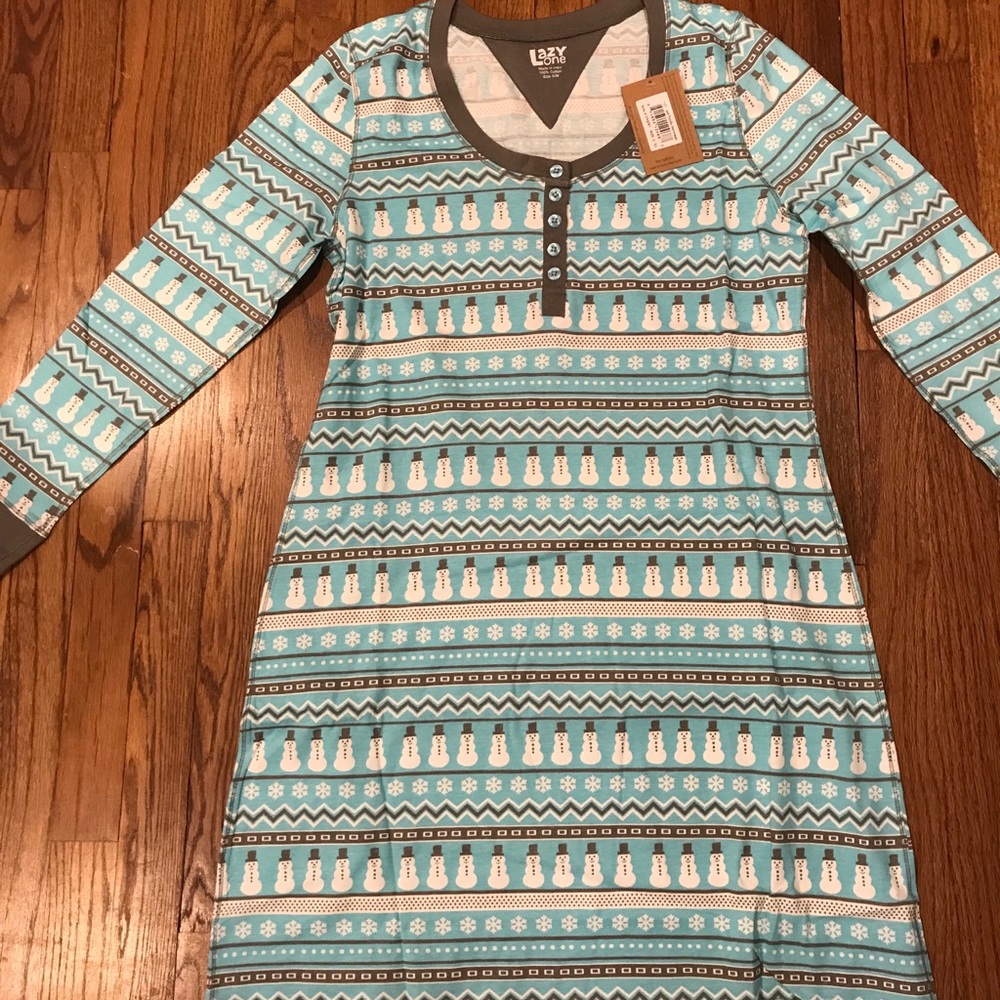 Lazy One Blue Snowman Nightgown